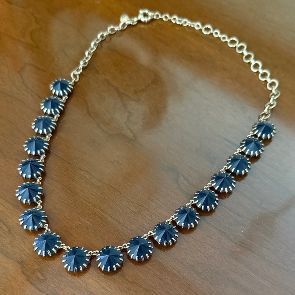 J. Crew Elegant Blue and Gold Necklace